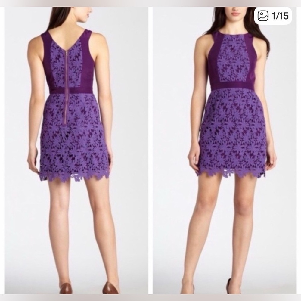 Ali Ro Purple Lace Guipure Sleeveless
Dress Size 4